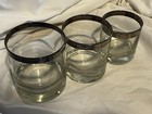 Silver Rimmed Stackable 3 Size Glasses Whiskey Cocktail — photo 3