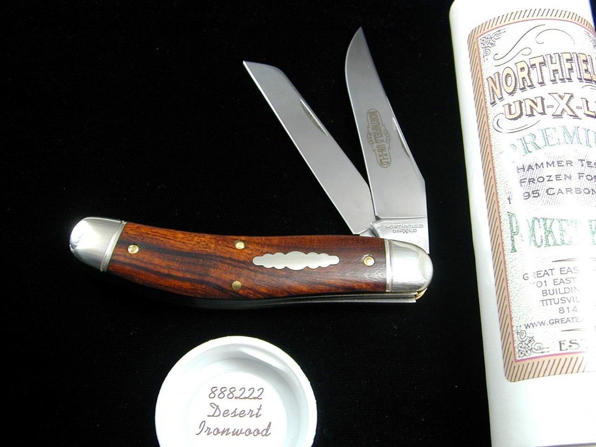 GREAT EASTERN GEC NORTHFIELD DESERT IRONWOOD BAYOU TRAPPER KNIFE