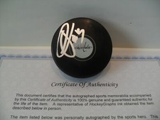 Jakub Vrana Autographed Signed Washington Capitals Puck COA  Bright Silver Pen