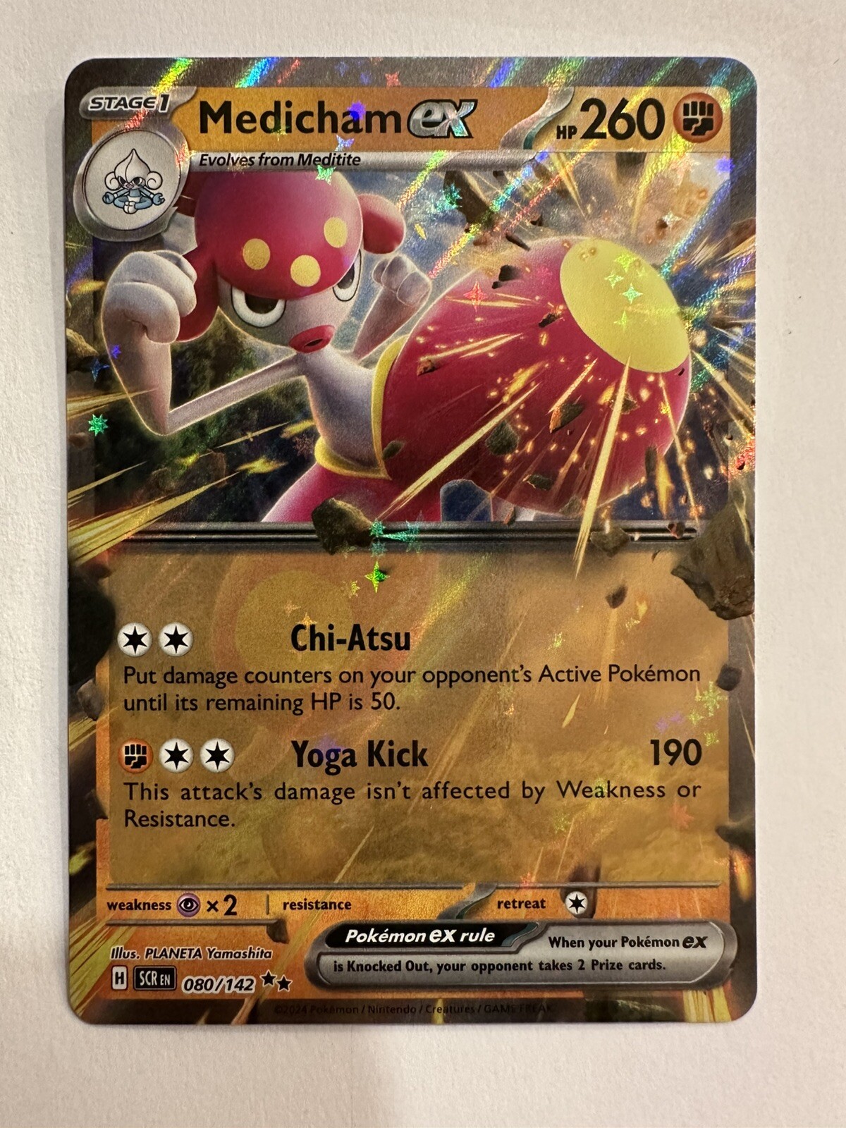 Pokémon Medicham ex 080/142 SCR Stellar Crown NM