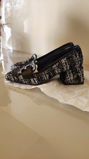 Mocassino donna Pollini scarpe Con Tacco In Bouclé Royal Penny Nero
