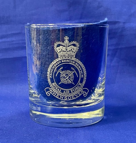 Royal Air Force, Stations & Squadrons engraved Whisky glass with inscription - Picture 10 of 11