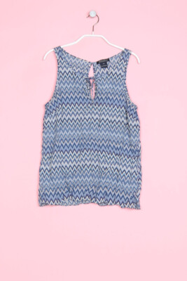 LUCKY BRAND Blouse Top Zig Zag Pattern XS multicolor