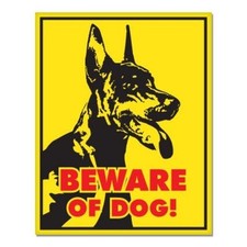 Doberman Pinscher Beware of Dog Sign Car Vinyl Sticker - SELECT SIZE