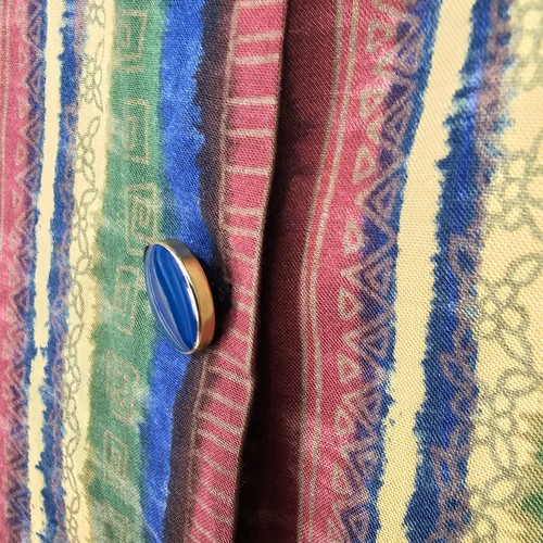 Vintage Jacke Damen groß? Gestreiftes buntes Unikat mit Knopfleiste - Bild 13 von 14