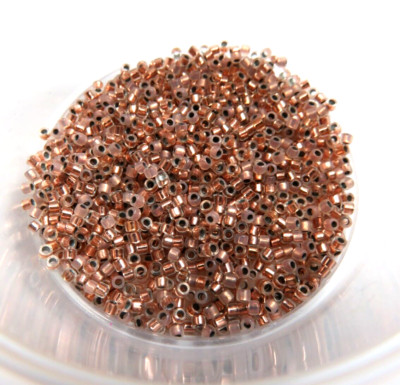 11/0 DELICA ~ DB 191 ~ CRYSTAL LINED ROSE COPPER ~ 7 Grams ~ GLASS SEED BEADS