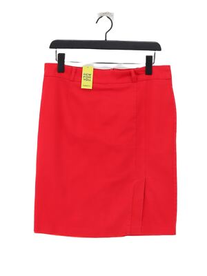Oasis Women's Midi Skirt UK 14 Red Cotton with Elastane Midi