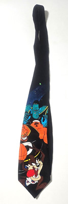 1996 Space Jam Neck Tie Monstars & Taz 100% Silk