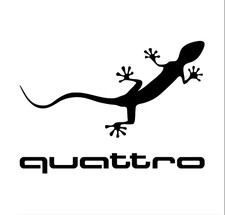 Aufkleber quattro Gecko für Auto Möbel Wand PC Glas ect