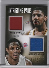 2012-13 PANINI INTRIGUE #27 KYRIE IRVING & BRANDON KNIGHT DUAL-JERSEY 36/99 8137