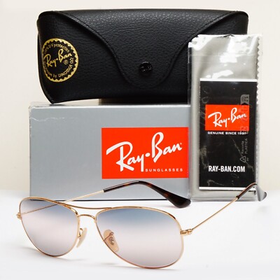 Ray-Ban Sonnenbrille Cockpit Gold Arista Farbverlauf Pilot RB 3362 001/GE 59mm