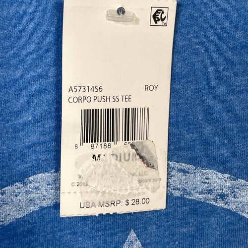 Volcom Men's Corpo Push Graphic-Print Logo T-Shirt Blue medium - Picture 7 of 7