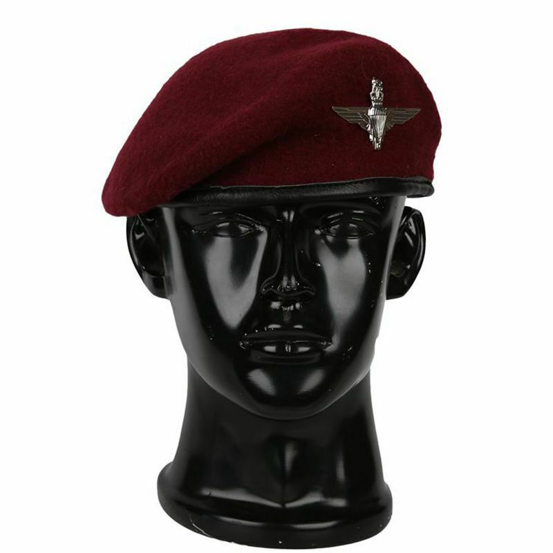 UK ARMY BRITISH AIRBORNE PARATROOPER FORCES RED WOOL ROYAL MAROON BERET HAT