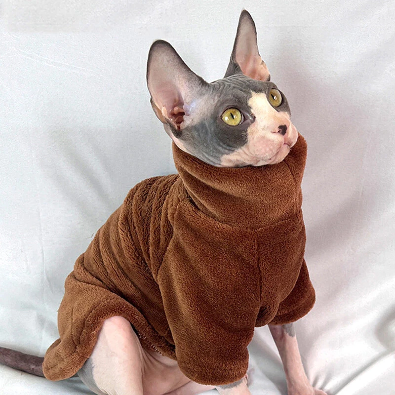 Hairless Cat Sweater Winter Thickening Warm Cat Comfortable Soft Clothes |  eBay