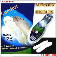Pair Memory Foam Insoles Shoe Comfort Unisex Size Feet Pad Cushion Heel Shock FS