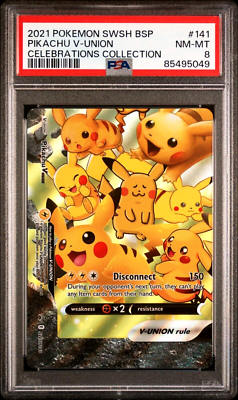 Full Set of 4 PSA 9 8 Pikachu V-Union 2021 Pokemon