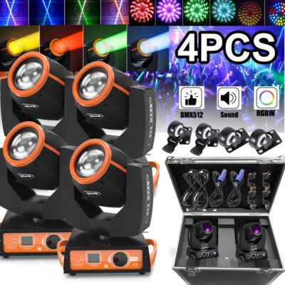 4X Sharpy 230W 7R Moving Head Stage Light Zoom DMX Disco DJ Spotlight w/Case