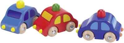 GOKI - TOYS - WOODEN TOY VEHICLES WITH HORN - SET OF 3 - #55011 - FREE SHIPPING