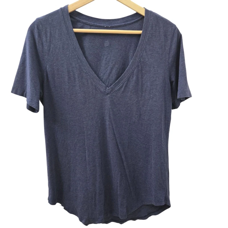 lululemon v-neck lightweight athletic athleisure scoop hem shirt