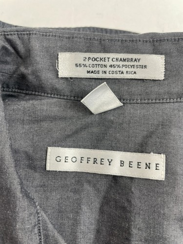 Geoffrey Beene Shirt Men's 16.5 34/35 Gray Long Sleeve Button Up Two Pockets - Picture 7 of 9