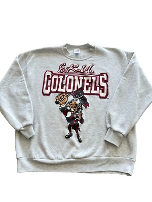 Vintage Eastern Kentucky University EKU Colonels Mascot Logo RARE  Sweatshirt XL