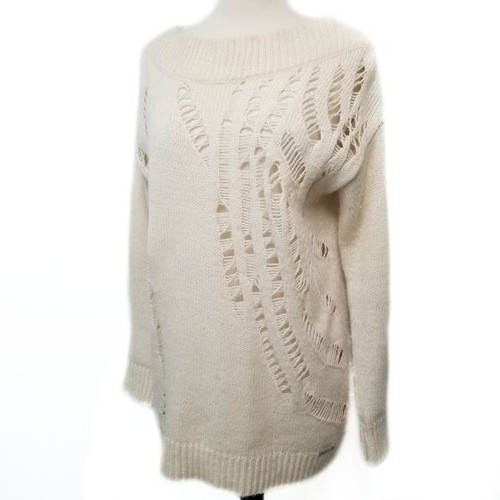Michael Kors Wool Cream Distressed Knit 