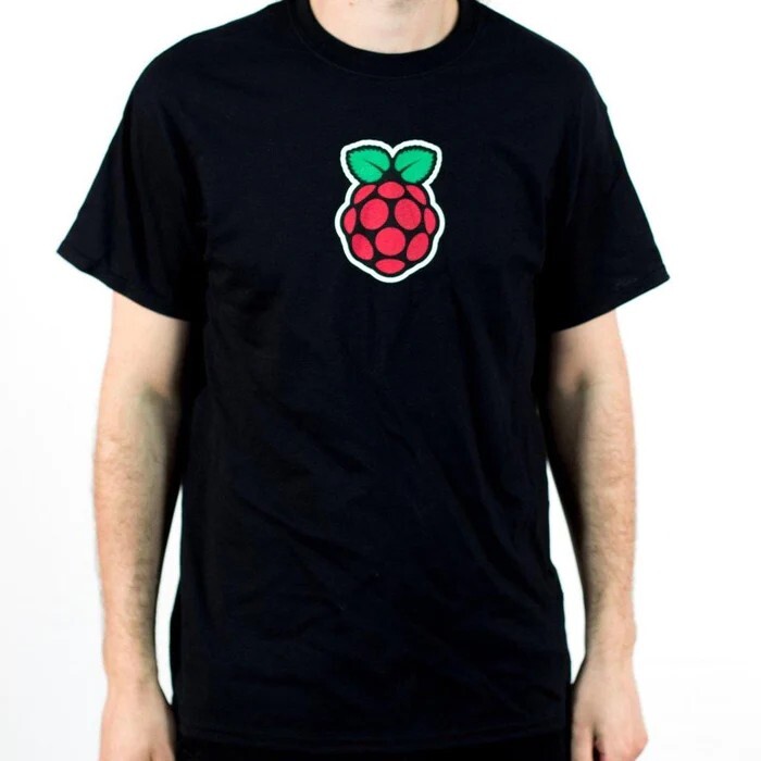 Raspberry Pi logo T-shirt S Small Black tshirt 100% cotton Merchandise New
