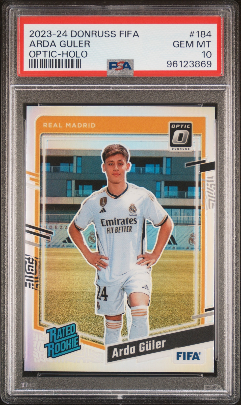 2023-24 PANINI DONRUSS FIFA OPTIC-HOLO #184 ARDA GULER ROOKIE RC PSA 10