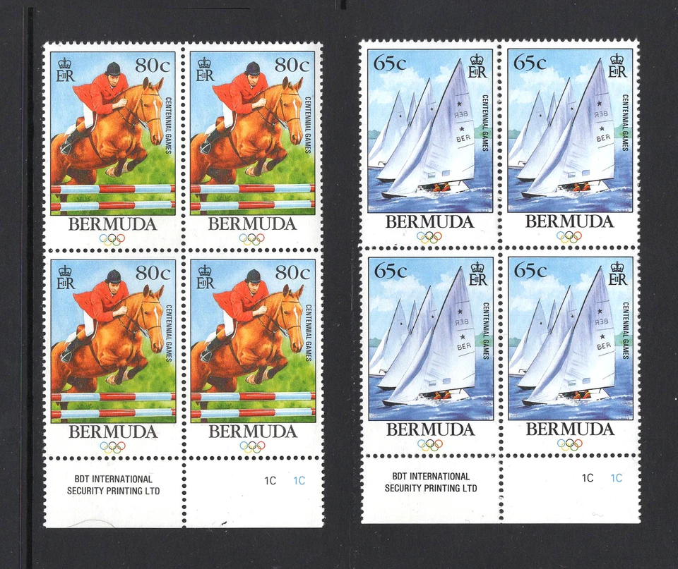 M5137 Bermudas 1996 SG743/6 - Juegos Olímpicos IMPRESIÓN bloques de 4 Foto 2 de 2