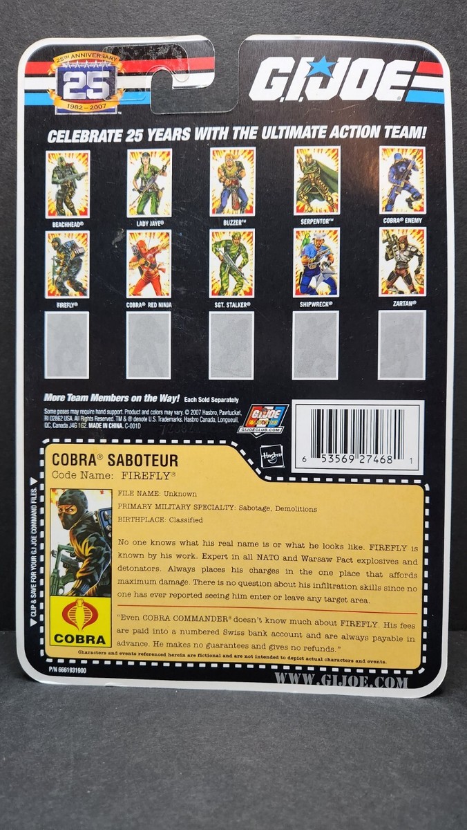 2007 25th Anniversary G.I.JOE COBRA ENEMY 