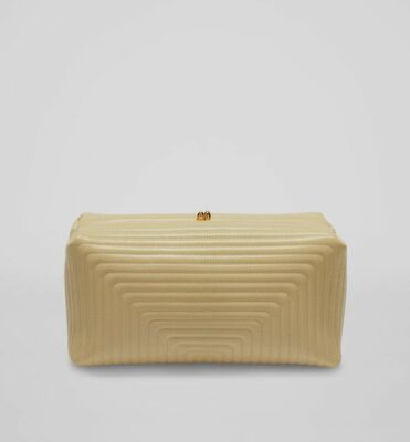 Sac à main pochette Goji femme Jil Sander cuir beige matelassé