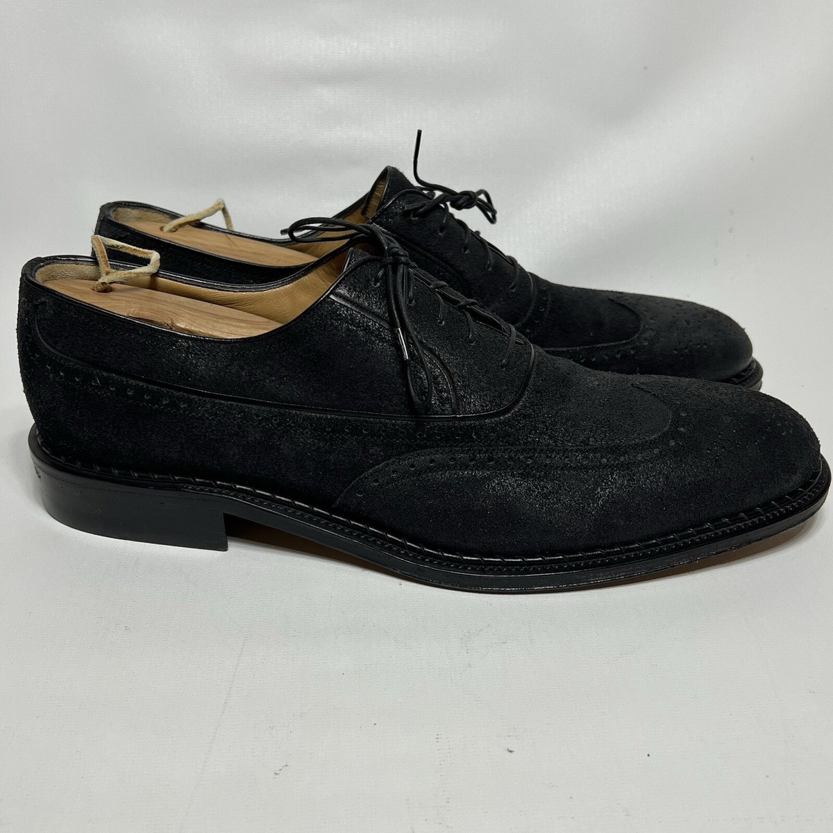 A. TESTONI Shoes Mens 10.5 Black Label Leather Wingtip Dress A. TESTONI Shoes Mens 10.5 Black Label Leather Wingtip Dress
