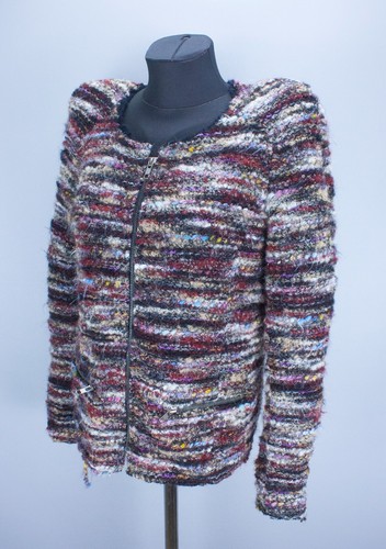 Isabel Marant Etoile Wool/ Alpaca Blend Nubby Multicolor Zip Up Sweater Size 44
