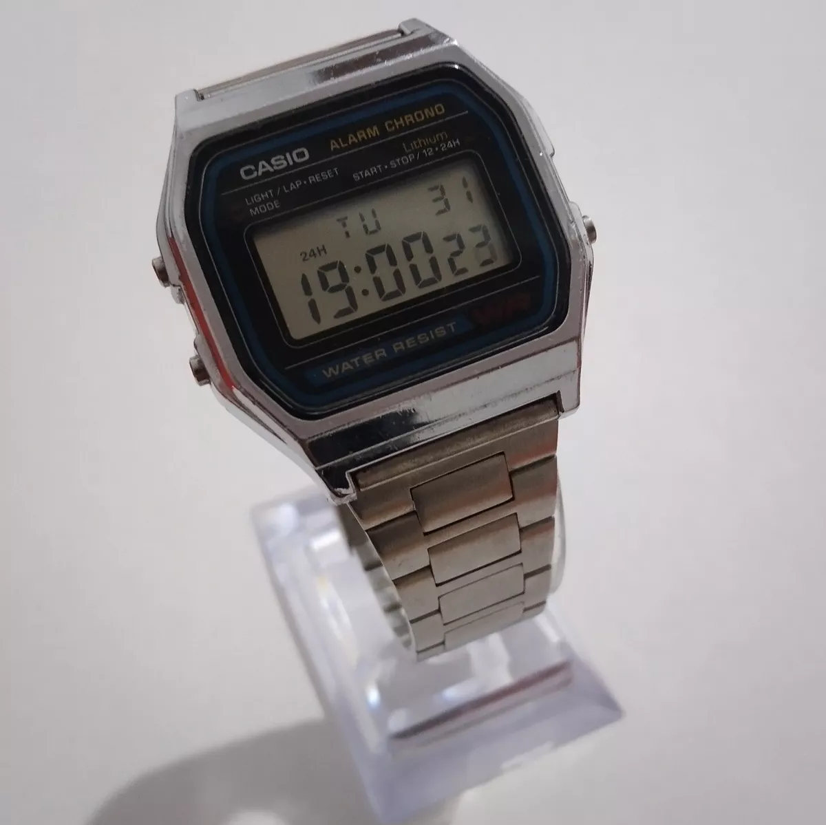 Casio 593 A158W Man Vintage Watch Working Japan Water Resist.