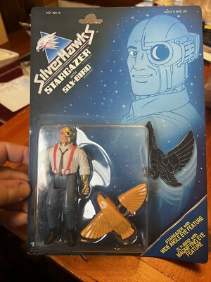 WOW SilverHawks Stargazer w/Sly-Bird  Figure, Vintage c1986 MOSC  SEALED  HTF