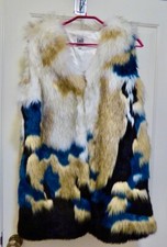 Luii Patchwork Shearling Vest Faux Fur Multi-colored Size L