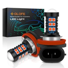 GLOFE LED Fog Light Bulbs H8 H9 H11 Fog Light Driving 30SMD Red High Power Lamps
