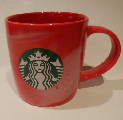Starbucks 2022 Nestle Red Marbled Swirl Mermaid Siren Coffee Mug 11 oz. MINT