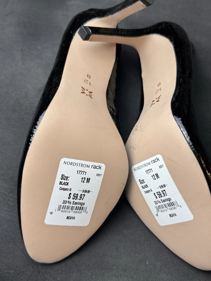 BCBGeneration черный патент платье туфли вечеринки Stiletto высокий каблук размер 12 M - Изображение 4 из 4