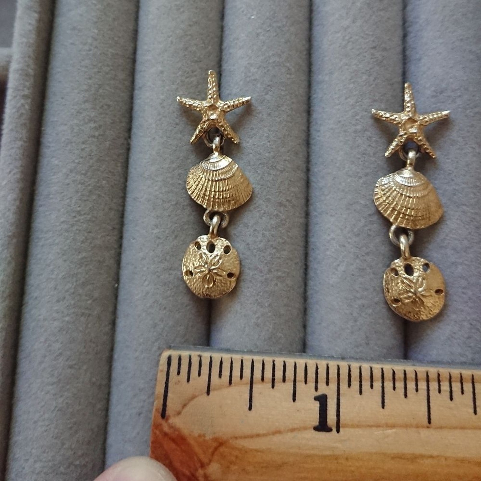Starfish, shell and sand dollar silver dangle ear… - image 7