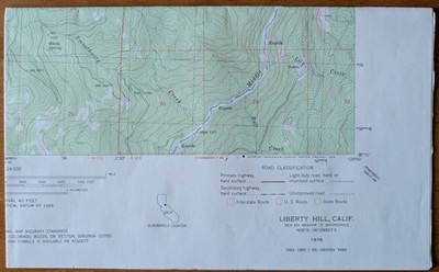 USGS Topo Map 7.5' Quad Liberty Hill, Calif. N3815-W12000/7.5 (1979)