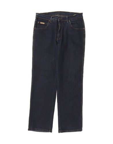 WRANGLER Herren Texas Stretch Straight Jeans W33 L30 Navy Blau Baumwolle DK55