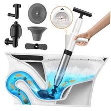 Toilet Plunger, Drain Clog Remover, High-Pressure Air Drain Blaster with White