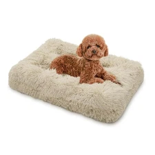 28.5"x21"x4" Dog Beds for Small Size Dogs Machine-Washable Long Plush Pet Bed...