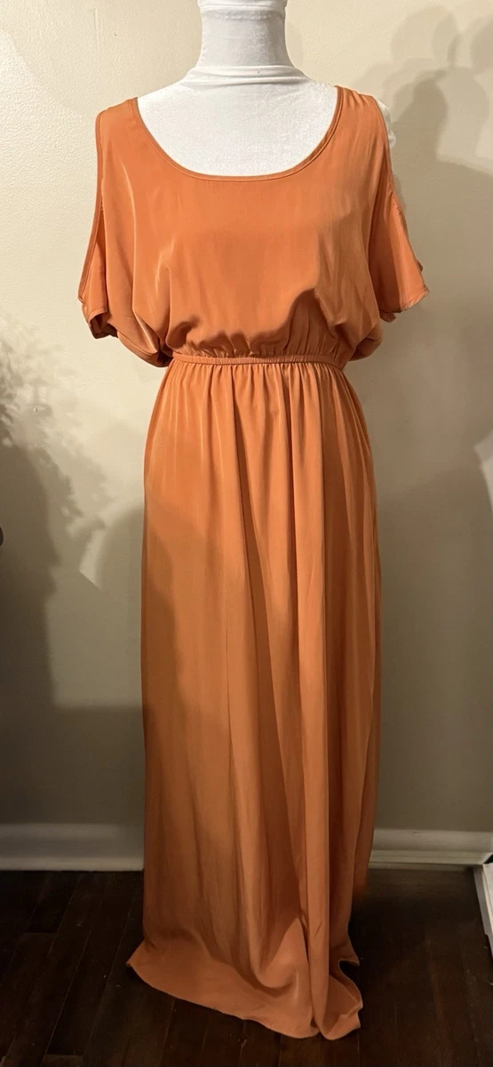 burnt orange dress forever 21 Dresses Forever Halter Maxi Orange Bridesmaid Dresses Satin Dress
