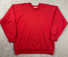 Vintage 80s Fruit of The Loom Sweatshirt Mens L Blank Red Crewneck Essential USA