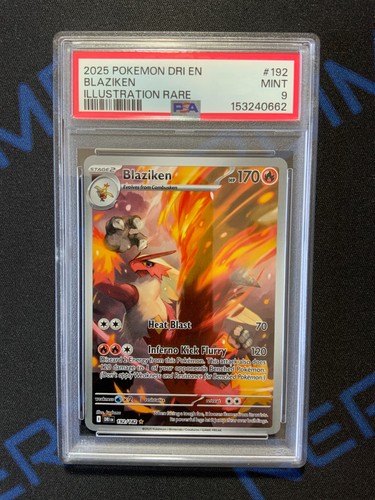2025 Pokemon Destined Rivals Blaziken Illustration Rare #192 PSA 9 MINT