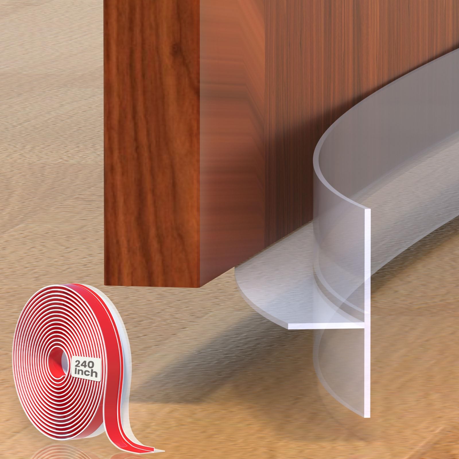 T Shaped Draft Excluder Door Seal Strip 240 Inch/6.1m 1.37 in X 20 Ft-a - Image 2