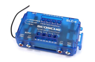 Scosche SLC4 Line Output Converter/OEM Premium Amplifier 4 Channel, Blue 