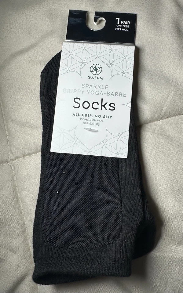 Gaiam Sparkle Grip Yoga -Barre-Pilates Socks All Grip, No Slip Size OS - Image 3 of 4